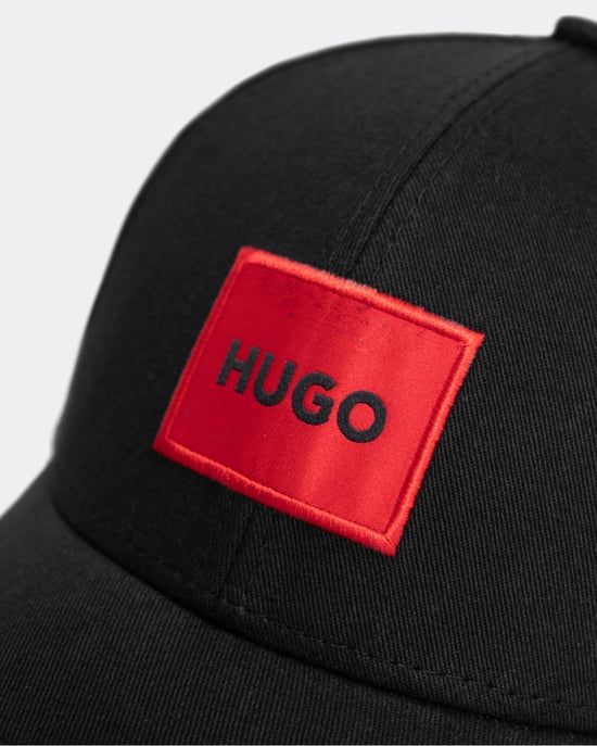 HUGO Men-X 581-RL Heren Katoenen Twill Pet met Rode Logo Label - Image 4