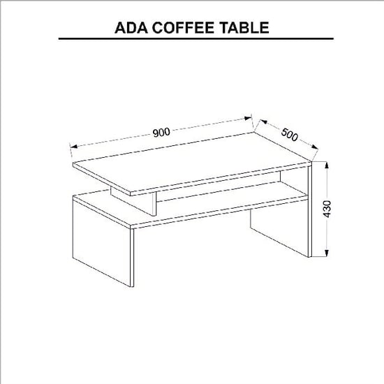 HOMEMANIA Ada Coffee Table, in White, Anthracite
