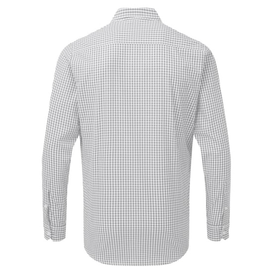 Premier Heren Maxton Check Shirt met lange mouwen (Zilver/Wit) - Image 2