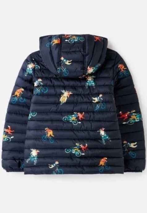 Joules Jongens Cairn Jas Biker Animal in Navy - Image 2