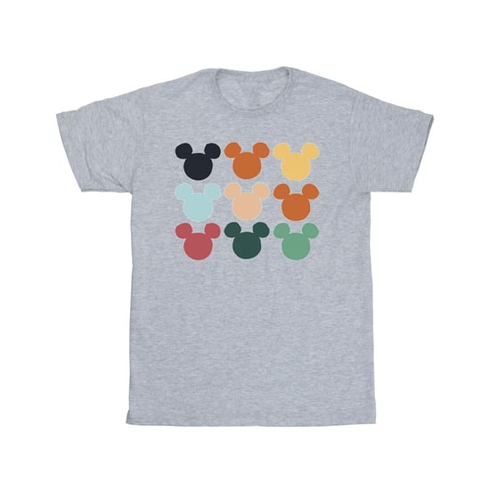 Disney Mens Mickey Mouse Heads Square T-Shirt (Sports Grey)