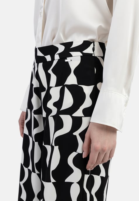 Dreimaster Stof broek Dames zwart wit - Image 5