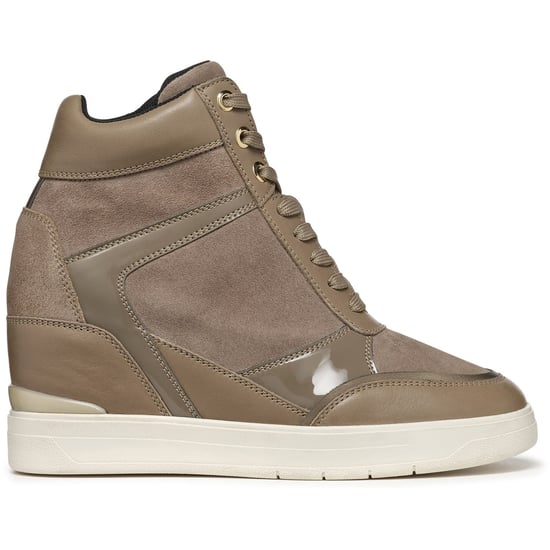 Geox D Maurica Leren Damestrainers Donker Taupe - Image 5