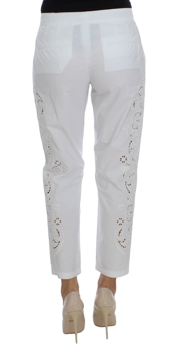Dolce & Gabbana Dames Witte Bloemen Snitjurk Sicilië Broek - Image 3