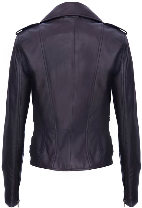 Ladies leather Brando biker jacket-Loddon