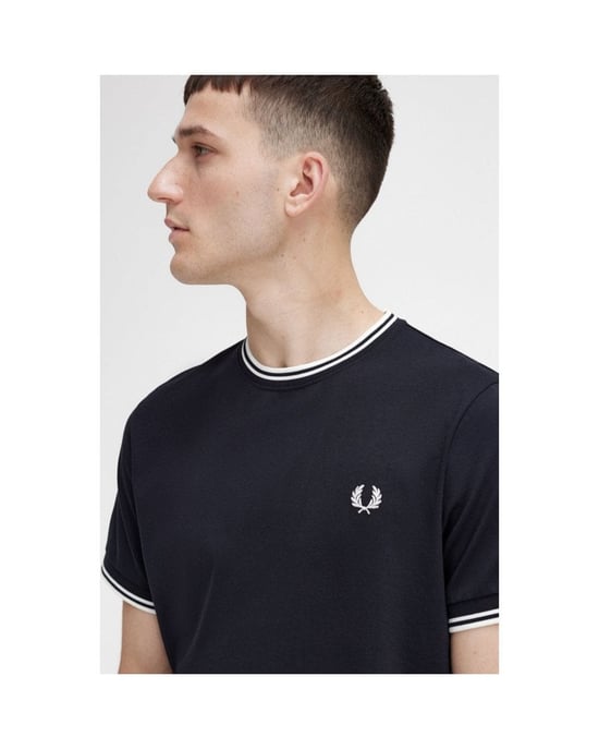 Fred Perry Twin Getipt Zwart T-Shirt - Image 2