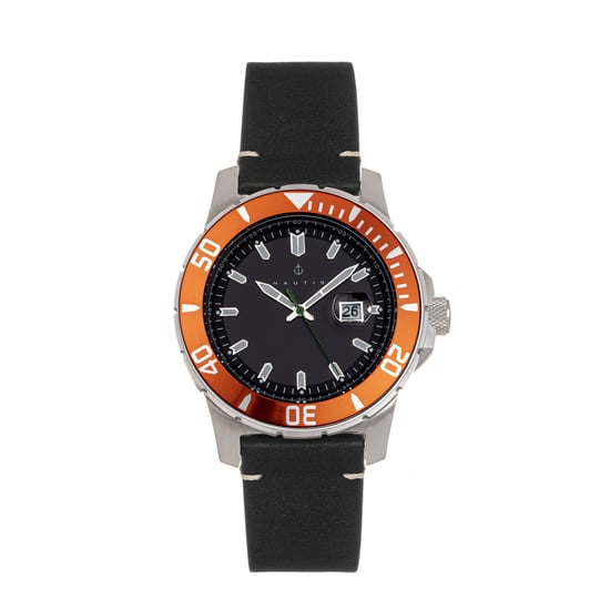 Nautis Dive Pro 200 Leather-Band Watch w/Date