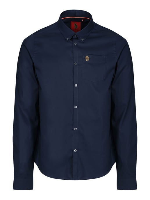 Luke 1977 Telford Tailored Fit Smart Shirt Navy