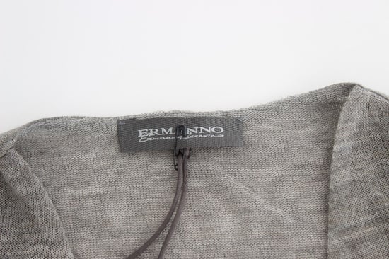 Ermanno Scervino Women's Gray Wool Blend Stretch Long Sleeve Sweater