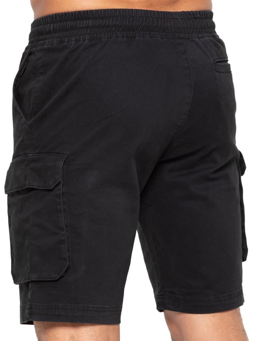 Enzo | Mens Cargo Shorts - Black