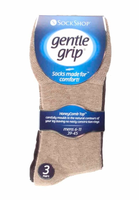 Set van 6 sokken zonder elastiek herensokken met zachte grip 46-50 EU - SOMRJ Brown - Image 2