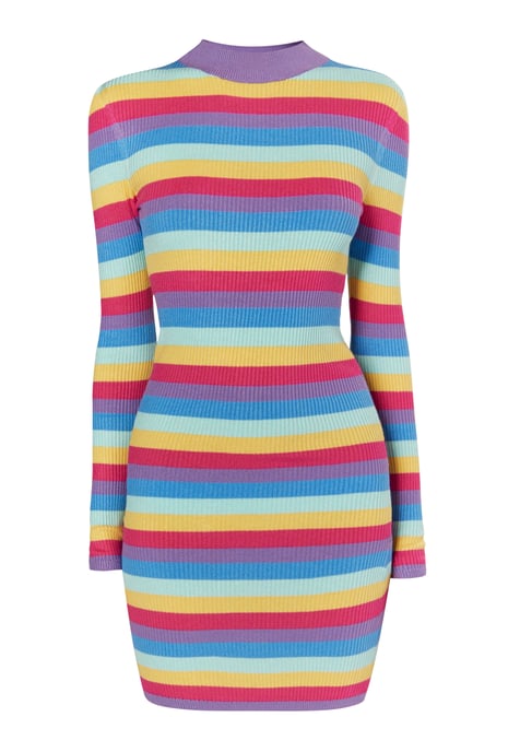 Mymo Gebreide jurk Dames Violet veelkleurig - Image 1