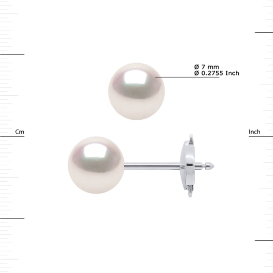 DIADEMA - Earrings - White Gold and Japanese Akoya Cultured Pearl - White