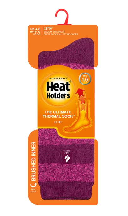 Heat Holders Lite - Geïsoleerde thermo damessokken - Diepe Fuchsia / Bes (Bologna) - Image 2