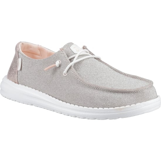 HEYDUDE Wendy Metallic Sparkle Polyester Damesschoenen Roségoud - Image 1