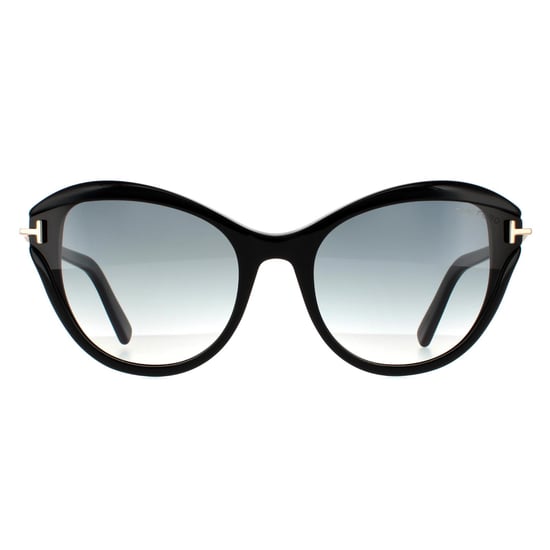 Tom Ford zonnebril Leigh FT0850 01B Shiny Black Smoke Gradiënt - Image 1