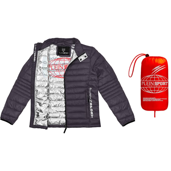 Plein Sport Plain Padded Grey Jacket - Image 3