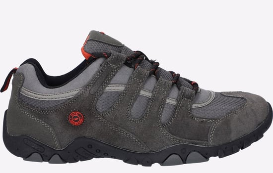 Hi-Tec Quadra II Heren Suède Wandelschoenen In Houtskool/Levendig Rood - Image 1