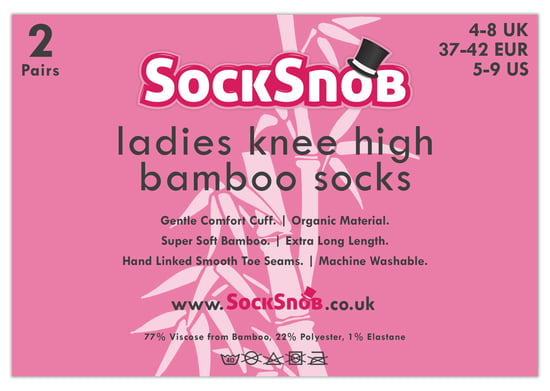 Set van 2 kniehoge bamboesokken met patroon voor dames - Stip - Image 2