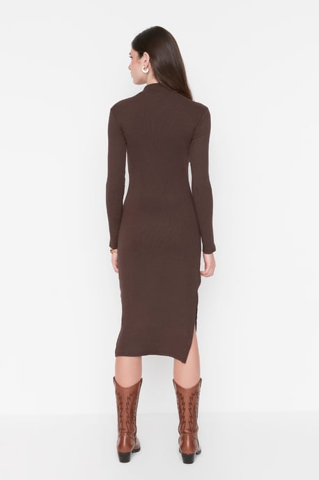 Trendyol Vrouw/Meisje Staande kraag Bodycon Midi Jurk - Image 6