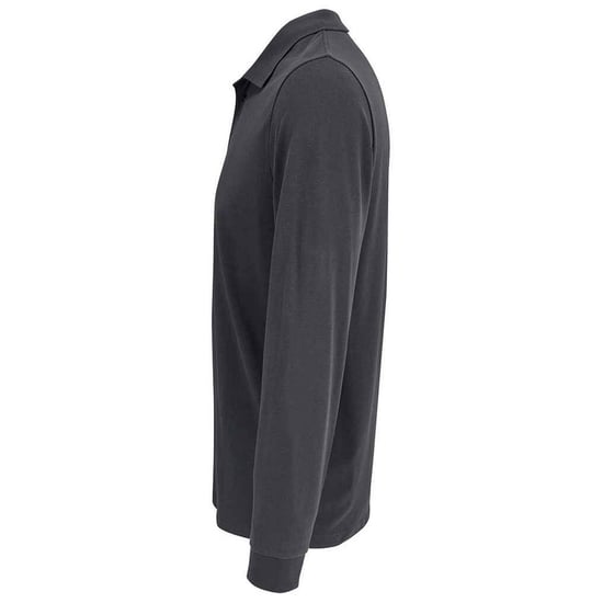 SOLS Unisex Prime Pique Polo voor volwassenen met lange mouwen (Donkergrijs) - Image 2