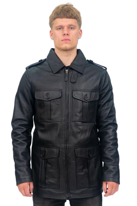 Mens Leather Parka Safari Coat-Mesa Verde