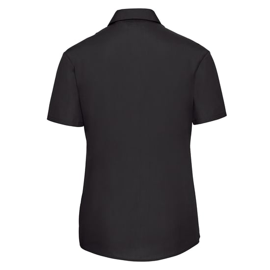 Russell Collection Dames/Dames Klassiek Polycotton Easy-Care Overhemd met Korte Mouwen (Zwart) - Image 2