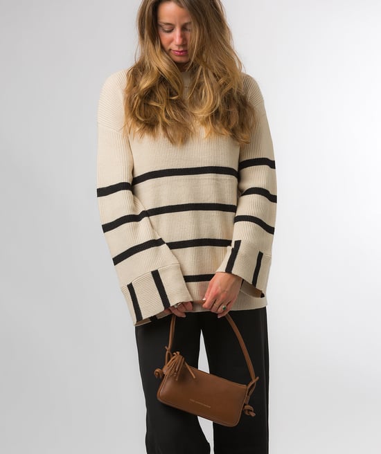 'Taylor' Chestnut Nappa Leather Grab Bag