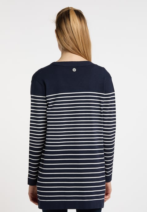 Dreimaster Vest Dames marine wol wit - Image 3