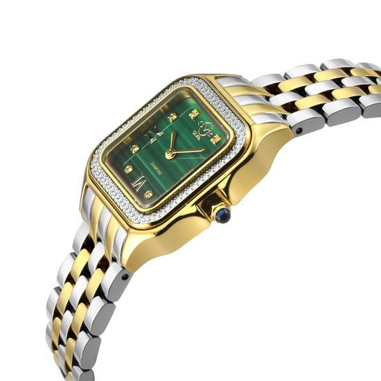 GV2 Milan Women's Malachite Dial, Two toned SS/IPYG Bracelet Watch