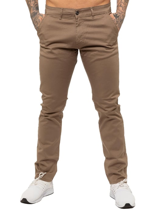 Enzo | Heren Slim Fit Stretch Chino Jeans - Beige - Image 2