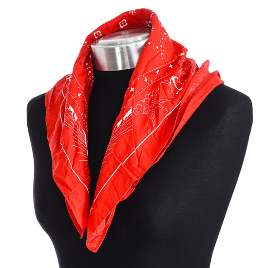 Printed cotton scarf 97700 unisex