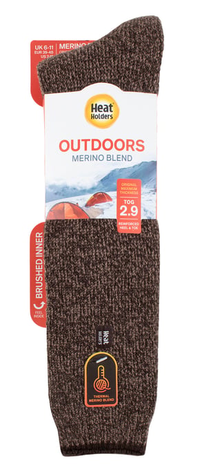Heat Holders - Kniehoge herensokken van merinowol - Bruin - Image 2
