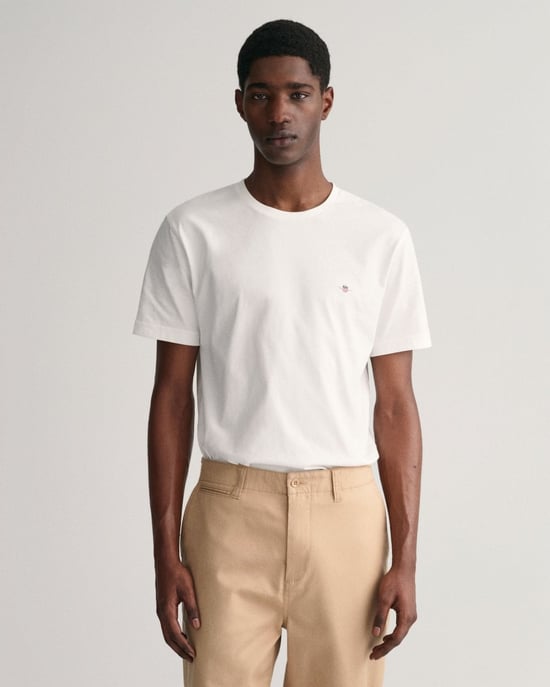 GANT Mens Regular Fit Short Sleeve Shield Logo T-Shirt - Image 1