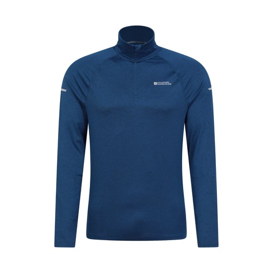 Mountain Warehouse Heren Echo gemêleerde gerecyclede semi-rits midlayer (Marine) - Image 1
