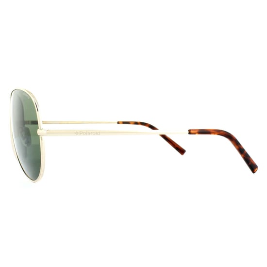 Polaroid Aviator Unisex Light Gold Green Polarized Sunglasses