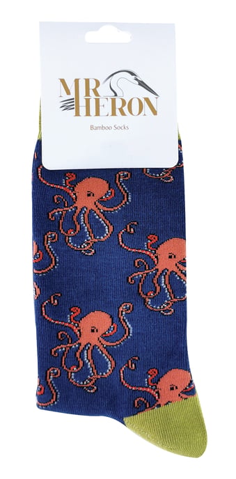 Mr Heron - Bamboesokken met dierendesign voor heren - Octopus (Marine) - Image 2