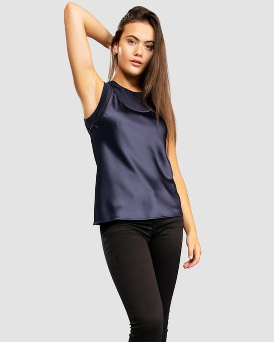 Armani Exchange Womens Layered Satin Blouse - Image 5