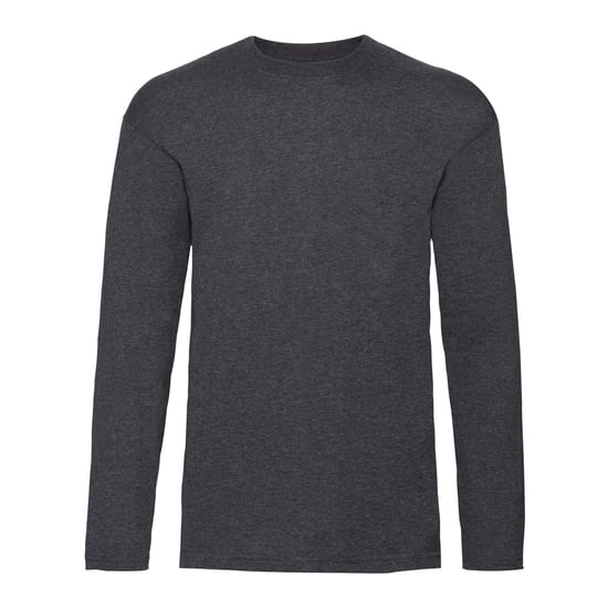 Fruit of the Loom Heren Valueweight Heather T-shirt met lange mouwen (Donkere Heide Grijs) - Image 1