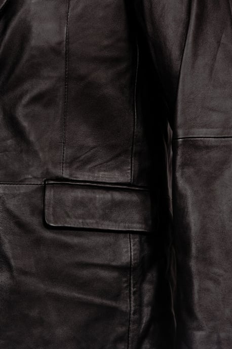 2 Button Blazer Soft Lamb Tailored Leather Jacket