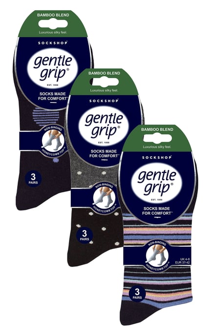 Gentle Grip - Dames 9 Pak Bamboe Sokken - SOLRM383940 - Image 2