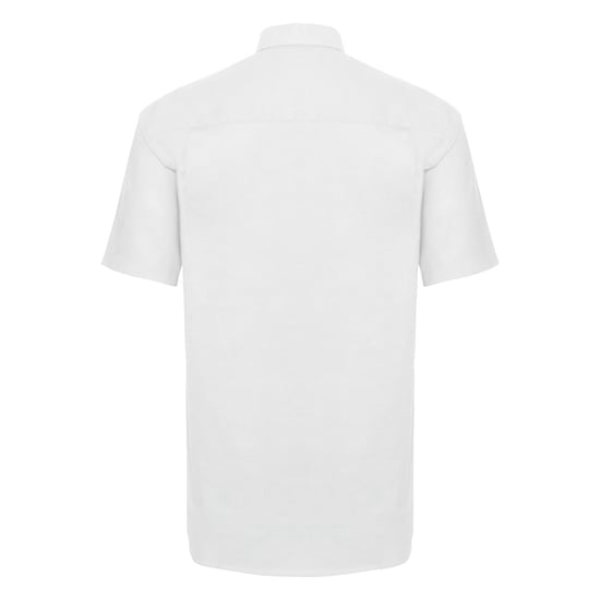 Russell Collectie Heren Korte Mouw Easy Care Oxford Shirt (Wit) - Image 2