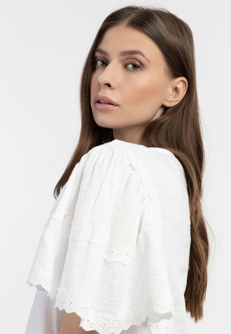 Dreimaster Blouseshirt met kant Dames wit - Image 5