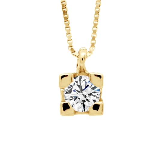 DIADEMA - Necklace with Diamonds - Yellow Gold - Venetian Chain