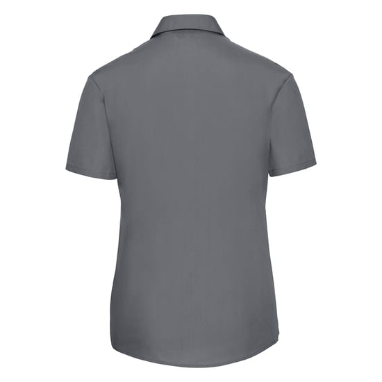 Russell Collection Dames/Dames Klassiek Polycotton Easy-Care Overhemd met Korte Mouwen (Konvooi Grijs) - Image 2