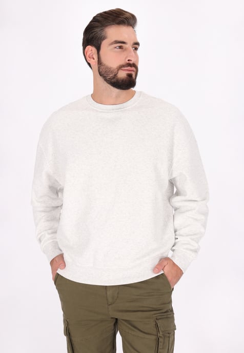 Dreimaster Sweatshirt Heren wol wit melange - Image 3