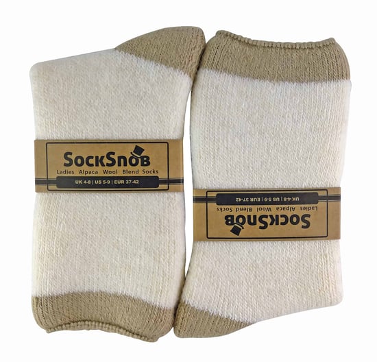 Pantoffelsokken van alpacawolmix voor dames - Beige - Image 2
