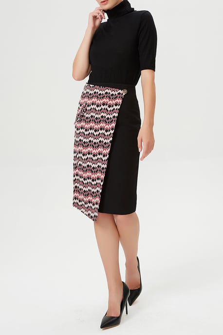 Asymmetrische bi-materiaal rok met voorpaneel - Image 5