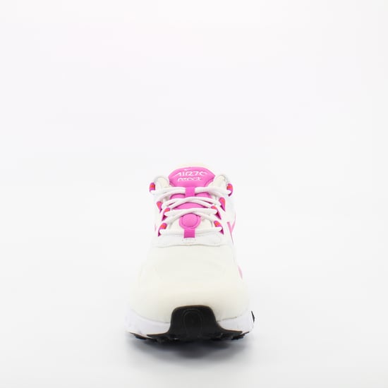Nike Air Max 270 React White Textile Womens Lace Up Trainers CJ0619 100