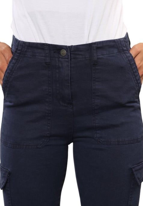 MYT Dames Cargo Chino Enkel Grazer Broek in Navy - Image 4